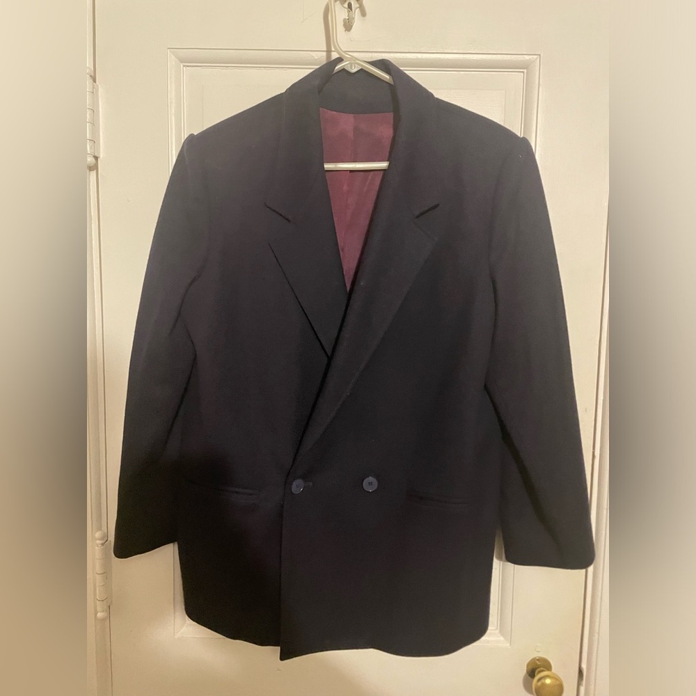 Vintage navy blue wool blazer 16
